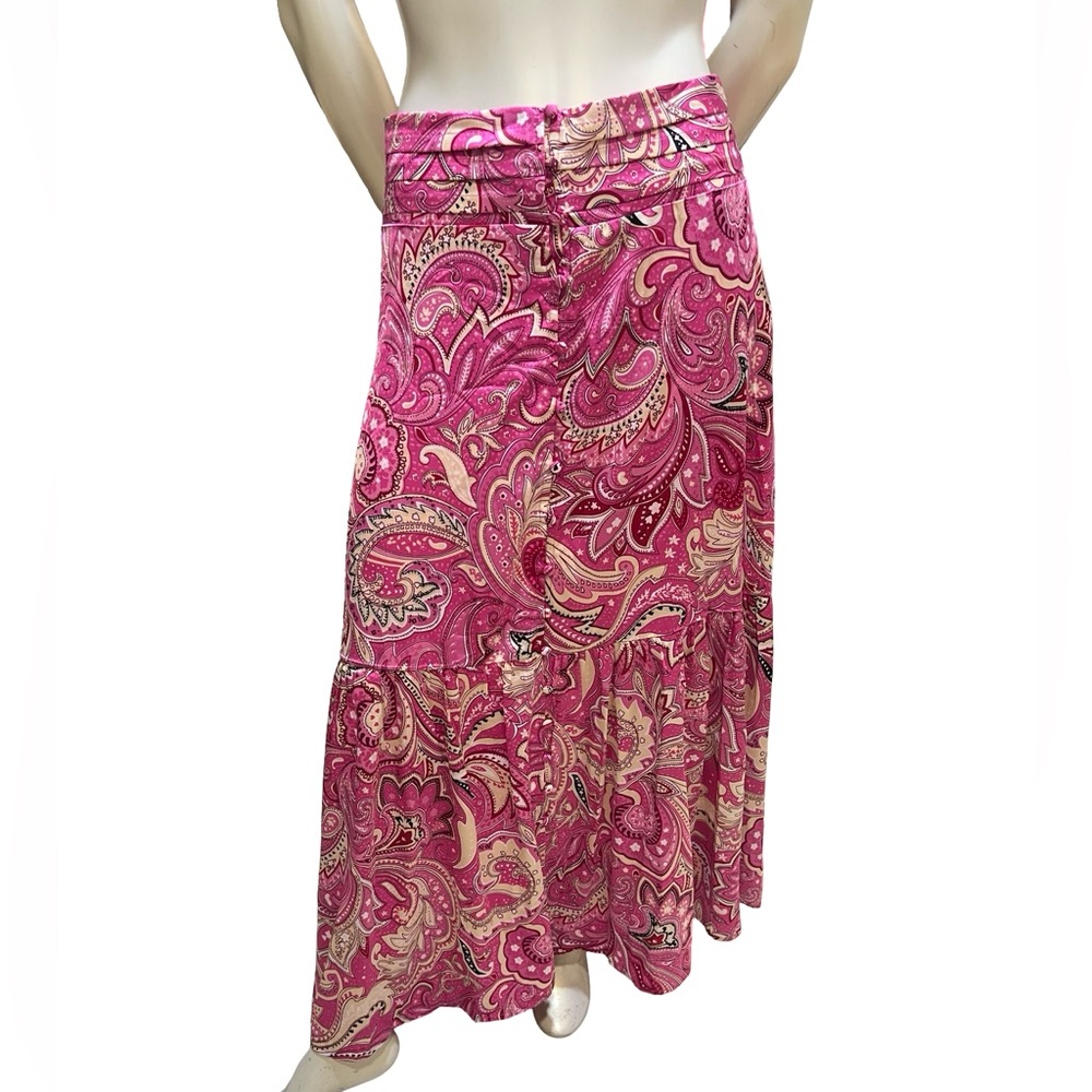 Yakira Bella Vibrant Pink Paisley Maxi Skirt medium